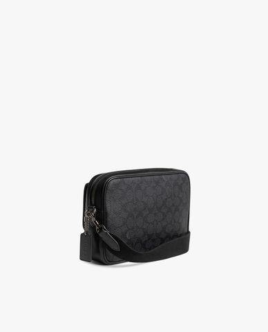  COACH - Túi đeo chéo nam phom chữ nhật phối nấp gập nổi bật 