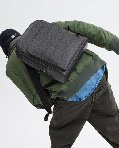  COACH - Balo nam phom chữ nhật hoạ tiết monogram cá tính 