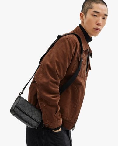  COACH - Túi đeo chéo nam phom chữ nhật Charter 