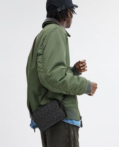  COACH - Túi đeo chéo nam phom chữ nhật monogram Charter 19 