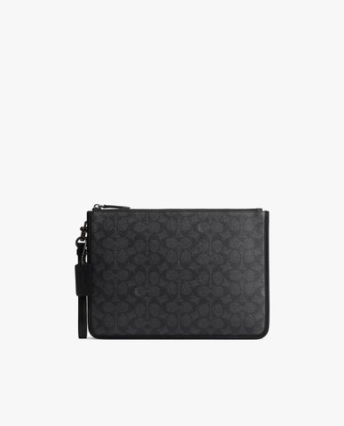  COACH - Clutch nam phom chữ nhật monogram Charter 