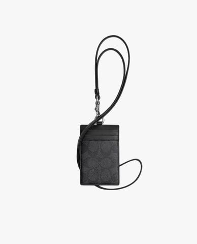  COACH - Ví đựng thẻ nam phom chữ nhật Canvas Signature 