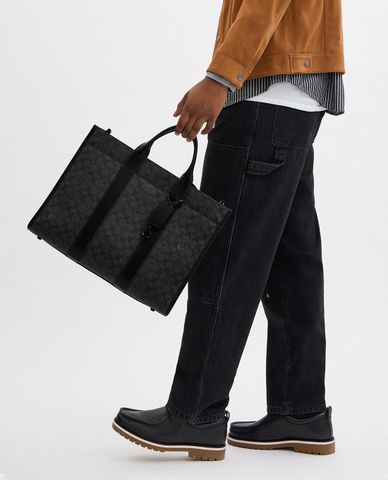  COACH - Túi tote nam phom chữ nhật Wesley In Signature Canvas 