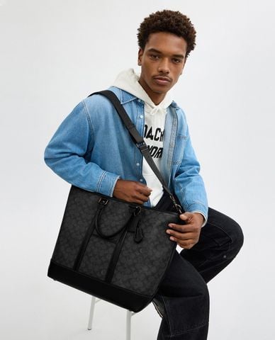  COACH - Túi xách nam chữ nhật Metropolitan Carryall In Signature Canvas 