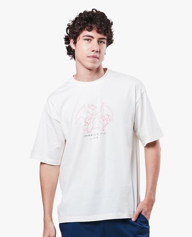  SKECHERS - Áo thun unisex ngắn tay phom suông Pokémon 