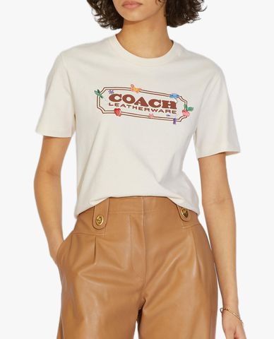  COACH - Áo thun nữ ngắn tay Garden Print 