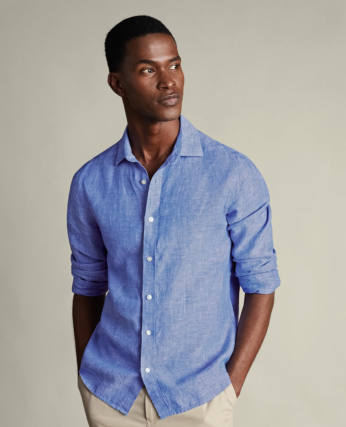 CHARLES TYRWHITT - Áo sơ mi nam cổ bẻ tay dài thời trang