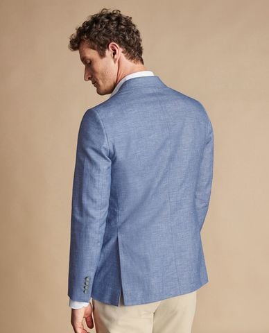  CHARLES TYRWHITT - Áo vest nam tay dài phối nút Linen Cotton Check 