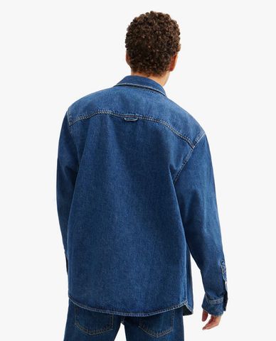  COACH - Áo sơ mi denim nam tay dài hiện đại 
