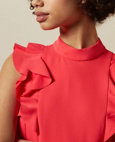  TED BAKER - Đầm mini sát nách cổ trụ Sunrey 