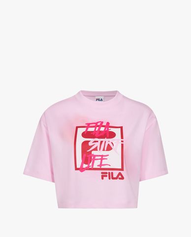  FILA - Áo croptop nữ cổ tròn tay ngắn Carnevale 