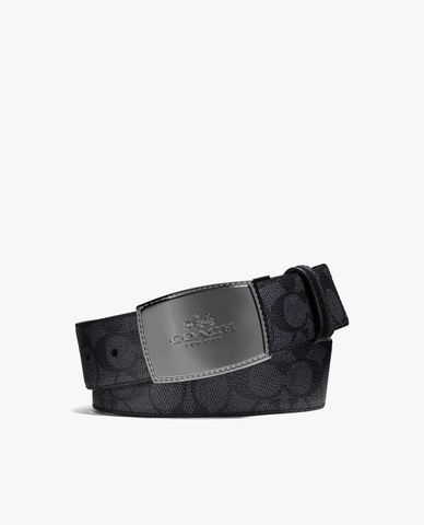  COACH - Thắt lưng nam bản vừa Stitched Plaque Buckle 