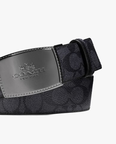  COACH - Thắt lưng nam bản vừa Stitched Plaque Buckle 