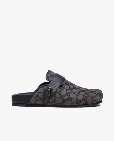  COACH - Giày clog nam mũi tròn đế bệt In Signature Jacquard 