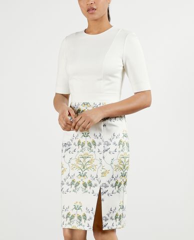  TED BAKER - Đầm mini cổ tròn ngắn tay phom ôm Popina 