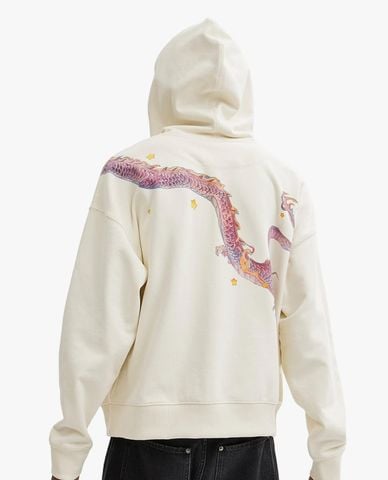  COACH - Áo hoodie nam phối mũ kèm dây rút trang trí hoạt tiết rồng New Year 