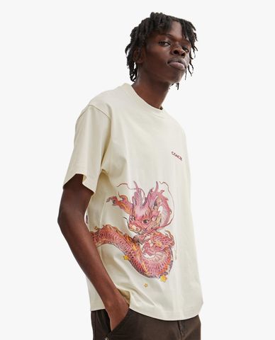  COACH - Áo thun nam cổ tròn tay ngắn phối hoạ tiết rồng New Year 