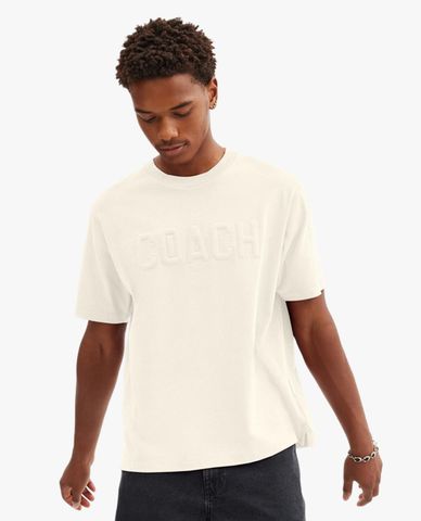  COACH - Áo thun nam cổ tròn tay ngắn Debossed In Organic Cotton 