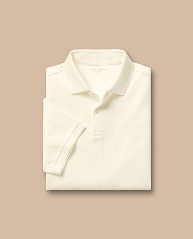  CHARLES TYRWHITT - Áo polo nam cổ bẻ tay ngắn Textured Jacquard 