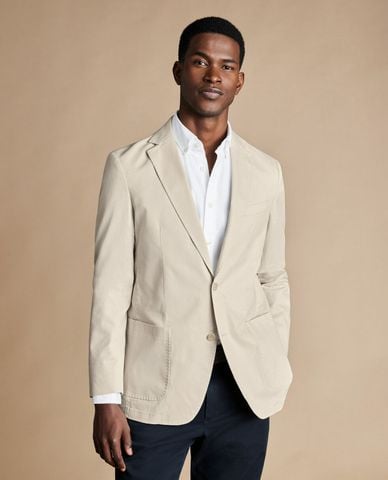  CHARLES TYRWHITT - Áo vest nam tay dài phối nút Cotton Stretch 