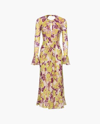  PINKO - Đầm midi cổ tròn tay dài Rigenerazione 