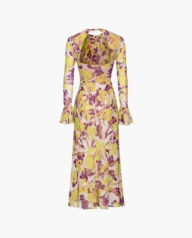  PINKO - Đầm midi cổ tròn tay dài Rigenerazione 