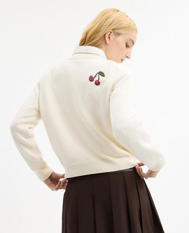  COACH - Áo sweater nữ cổ tròn tay dài Sketch Print 