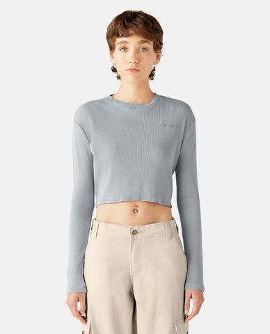  DICKIES - Áo croptop nữ cổ tròn dài tay Jersey 