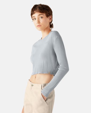  DICKIES - Áo croptop nữ cổ tròn dài tay Jersey 