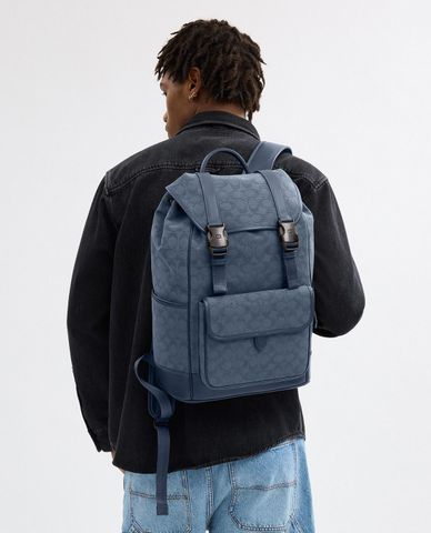  COACH - Balo nam phom chữ nhật phối hoạ tiết League Flap 