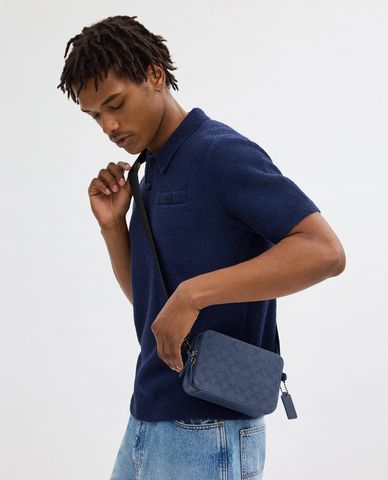  COACH - Túi đeo chéo nam hình chữ nhật Charter 19 In Signature 