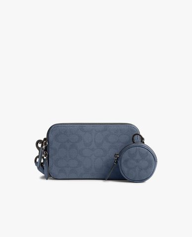  COACH - Túi đeo chéo nam phom chữ nhật Canvas Jacquard 