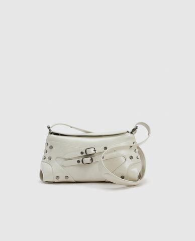  URBAN REVIVO - Túi đeo vai nữ hình thang phối đinh tán 