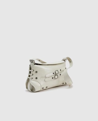  URBAN REVIVO - Túi đeo vai nữ hình thang phối đinh tán 