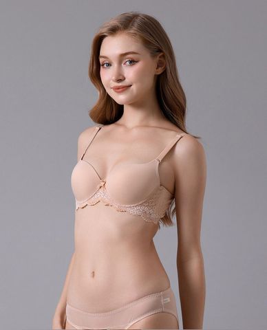  MISAKI - Áo ngực cup 3/4 trơn đai ren mút mỏng 
