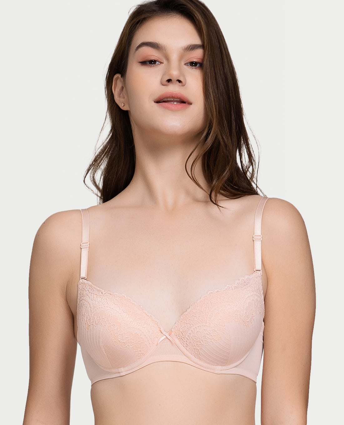 MISAKI - Áo ngực cup 3/4 ren đai lưới mút mỏng