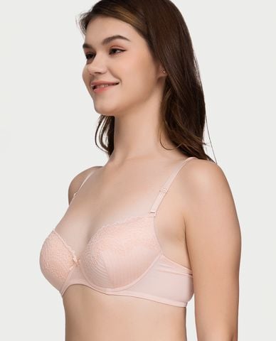  MISAKI - Áo ngực cup 3/4 ren đai lưới mút mỏng 