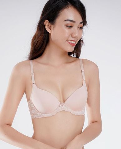  MISAKI - Áo ngực cup 3/4 trơn đai ren mút vừa 
