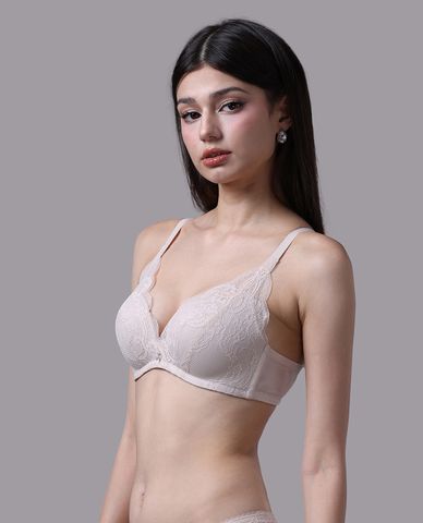  VERA - Áo ngực wireless cup 3/4 ren phối lưới mút vừa 