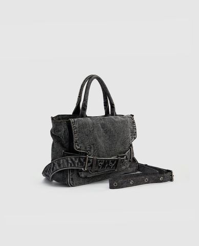  URBAN REVIVO - Túi đeo vai nữ phom chữ nhật Denim 