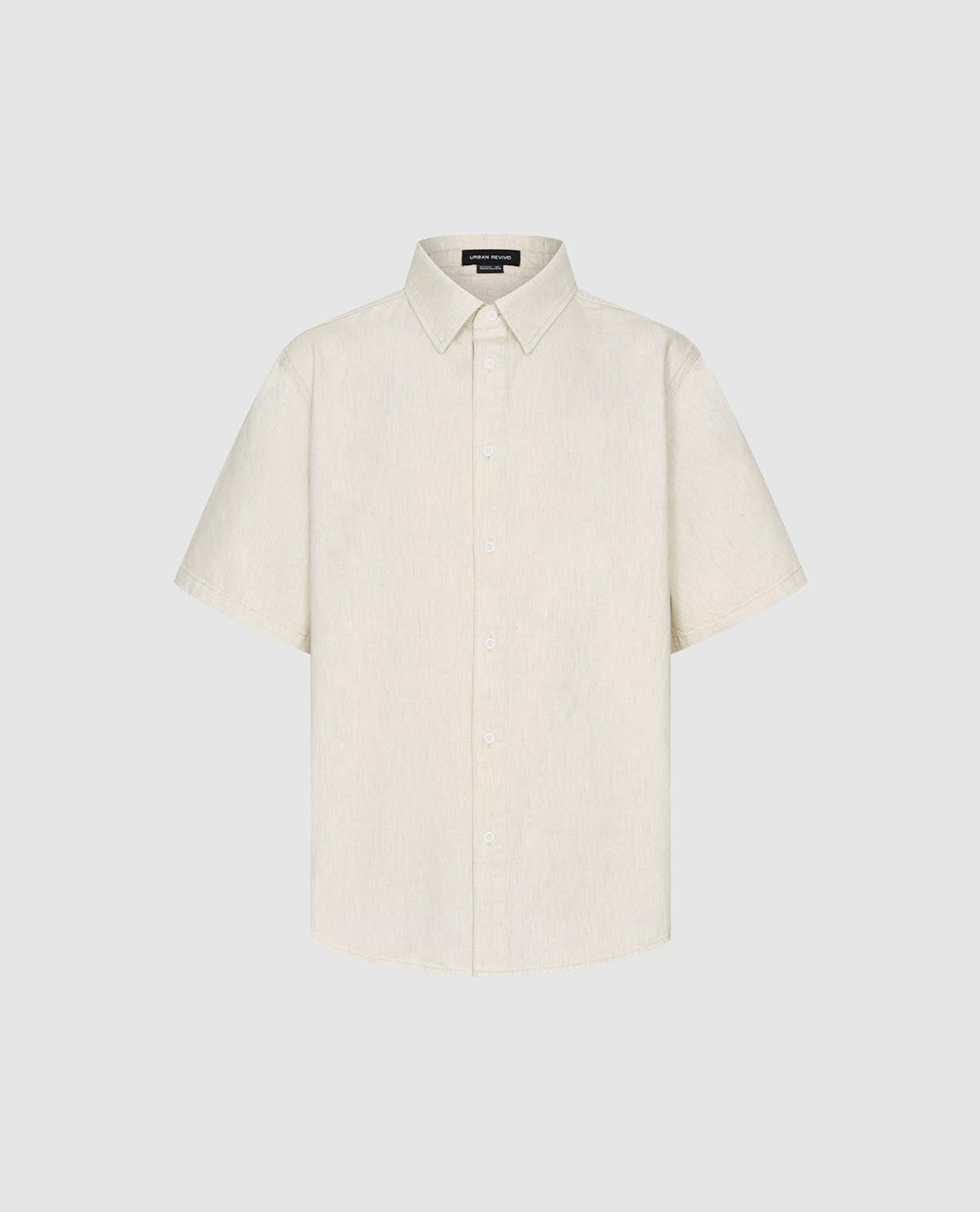 URBAN REVIVO - Áo sơ mi nam cổ bẻ tay ngắn Denim