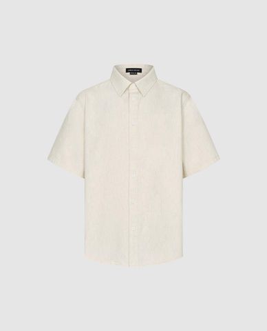  URBAN REVIVO - Áo sơ mi nam cổ bẻ tay ngắn Denim 