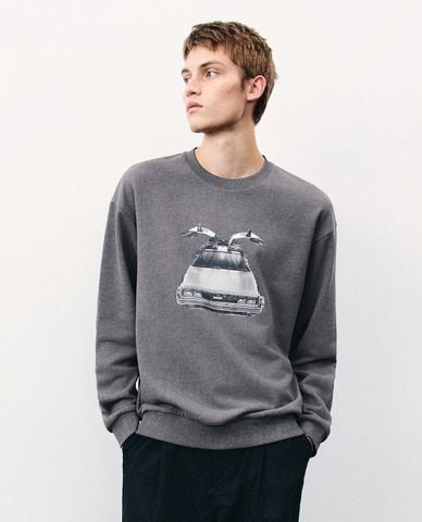  URBAN REVIVO - Áo sweatshirt nam cổ tròn tay dài Printed Loose 