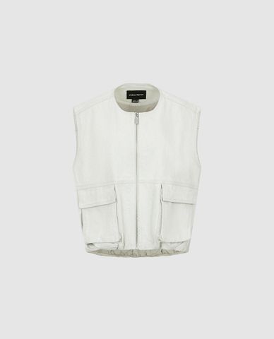  URBAN REVIVO - Áo khoác denim nữ phối túi hộp 