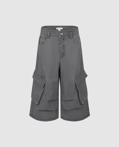  URBAN REVIVO - Quần nữ ống rộng cá tính Cargo 