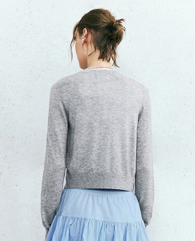  URBAN REVIVO - Áo khoác cardigan nữ cổ tròn tay dài trẻ trung 