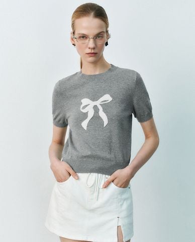  URBAN REVIVO - Áo dệt kim nữ cổ tròn thời trang 