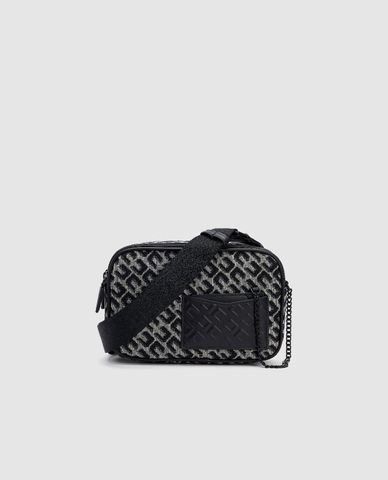  URBAN REVIVO - Túi đeo chéo nam phom chữ nhật Monogram Chained 