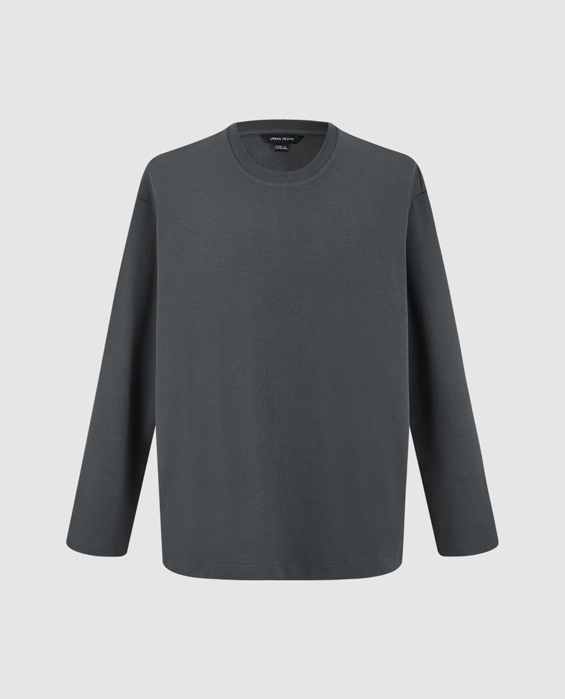 URBAN REVIVO - Áo thun nam cổ tròn tay dài Loose