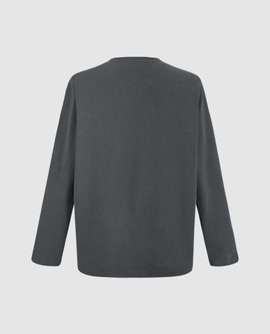  URBAN REVIVO - Áo thun nam cổ tròn tay dài Loose 